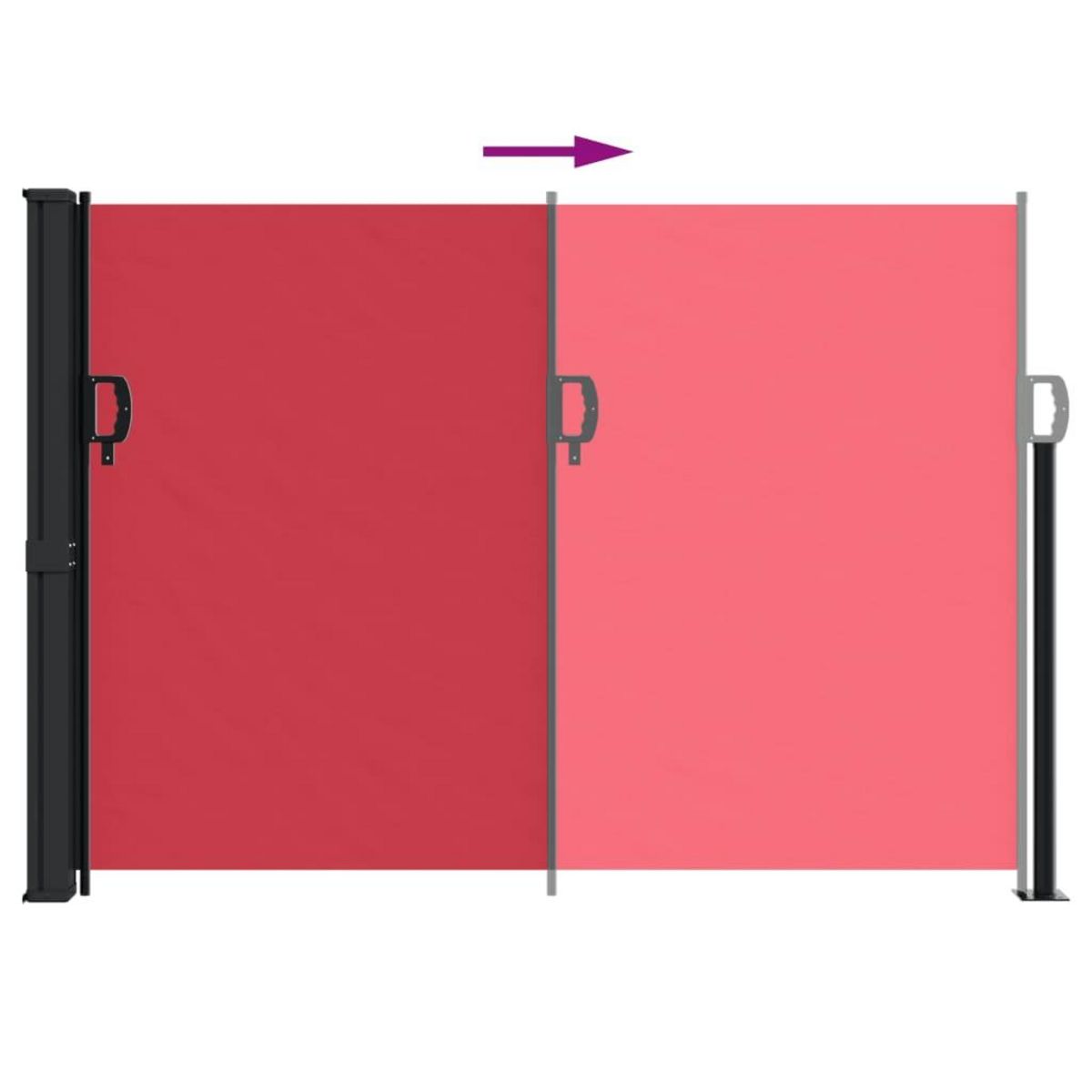 VIDAXL Auvent lateral retractable rouge 140x600 cm