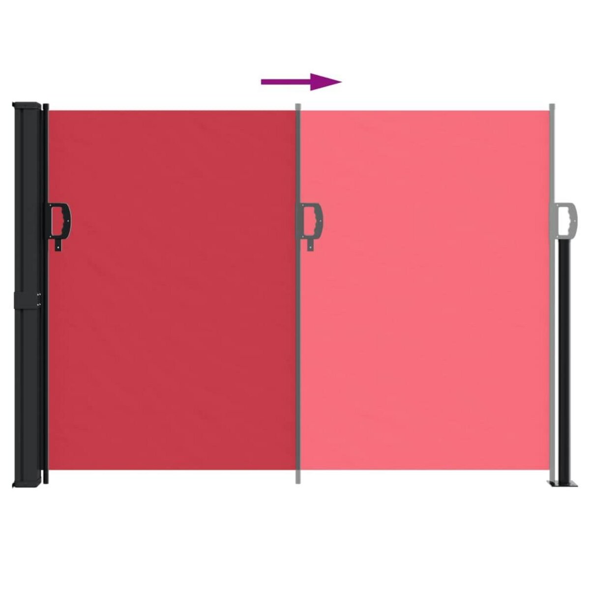 VIDAXL Auvent lateral retractable rouge 140x600 cm