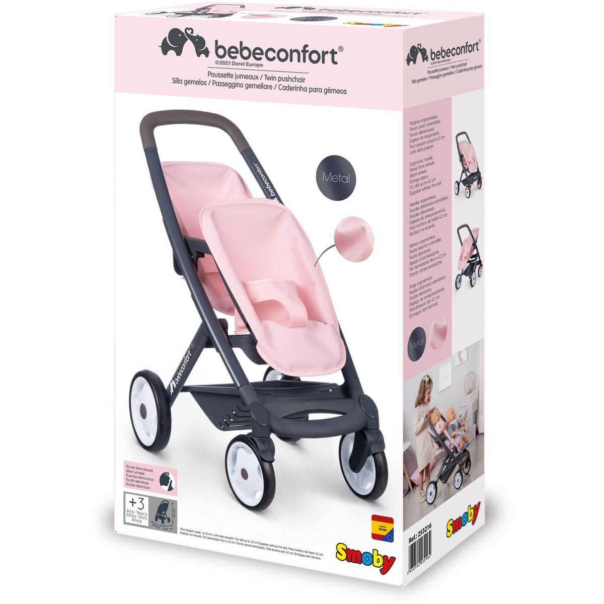 SMOBY BB Confort poussette jumeaux pas cher