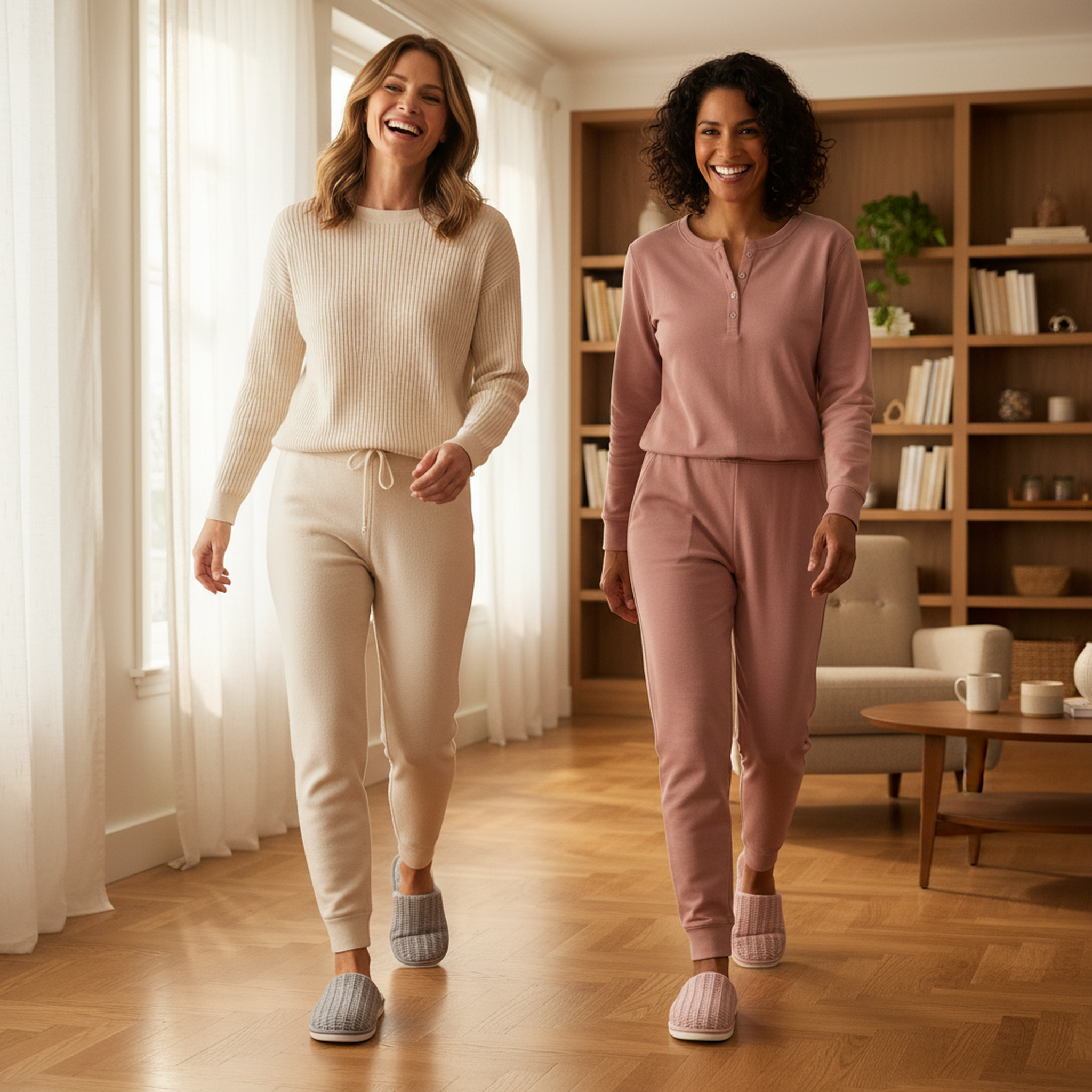 Voir la diapositive 4 : OZABI Ozabi pack 2 paires mules femme tricot côtelé semelle plate épaisse