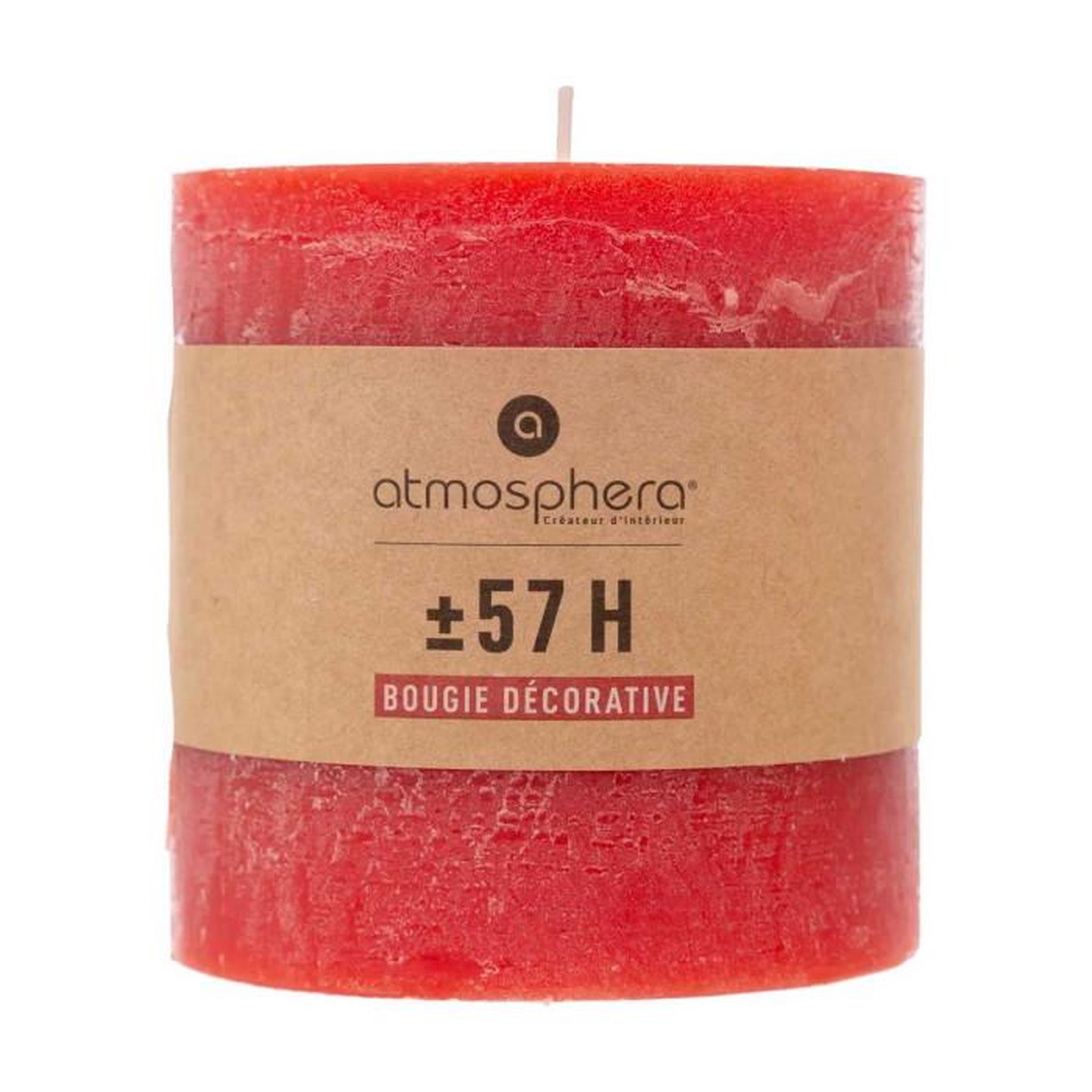 Voir la diapositive 3 : COMPTOIR DE LA BOUGIE Bougie Cylindrique  Rustic  10cm Rouge