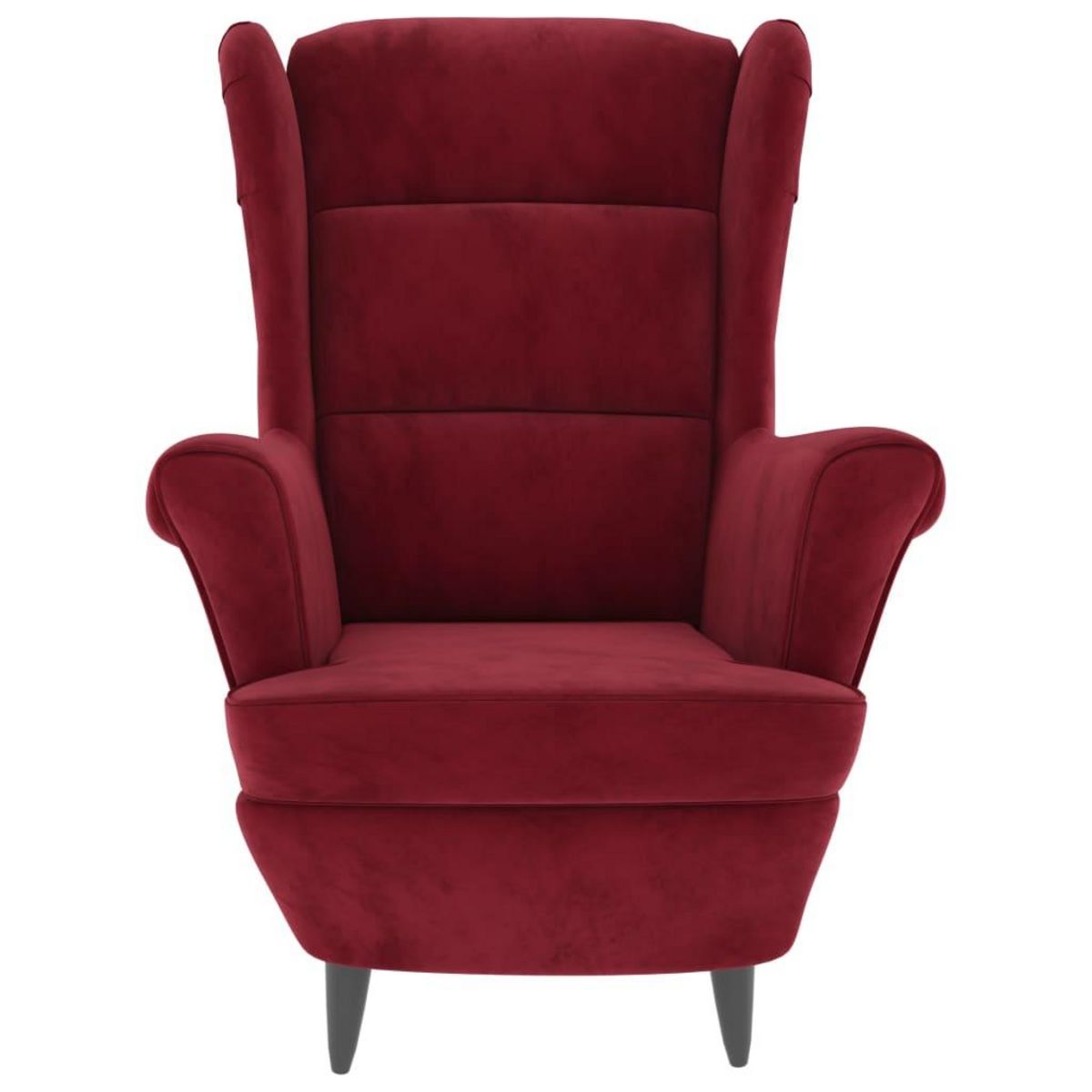 VIDAXL Fauteuil rouge bordeaux velours