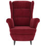 Voir la diapositive 3 : VIDAXL Fauteuil rouge bordeaux velours