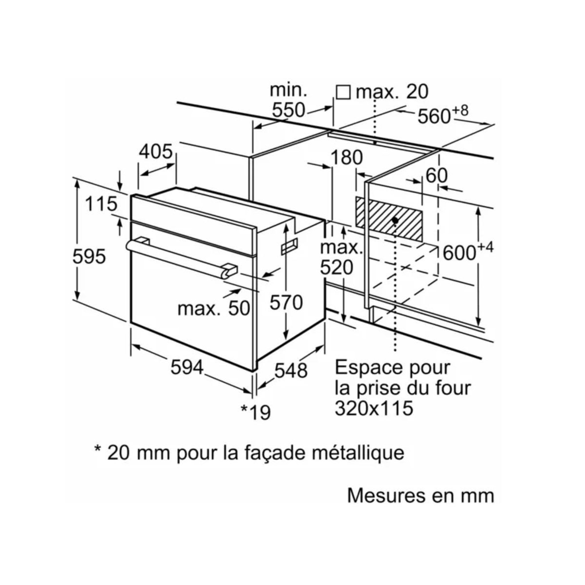 Voir la diapositive 3 : BOSCH Four intégrable multifonction 66l 60cm hydrolyse inox - HBF154ES0F