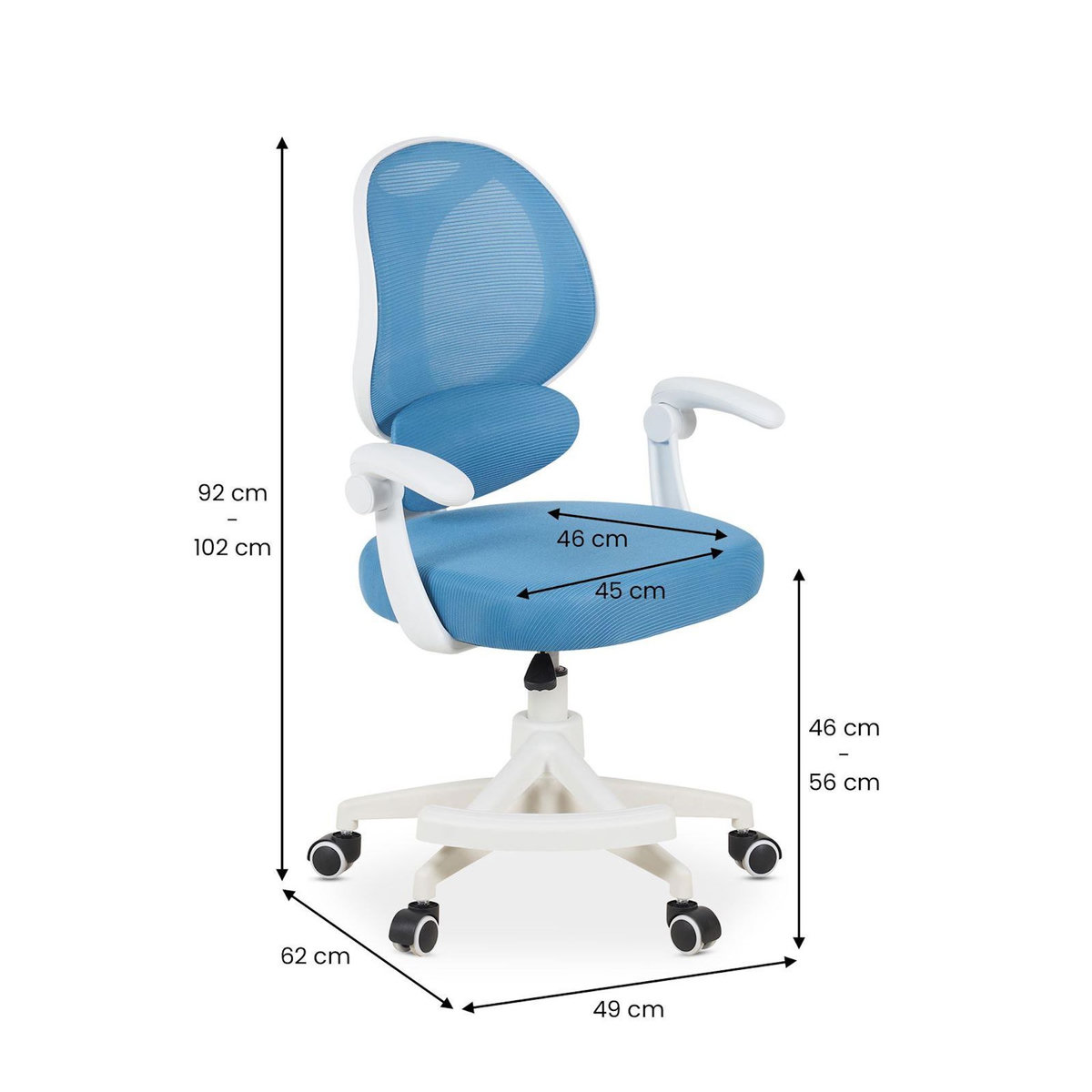 IDIMEX Chaise de bureau pour enfant ISLA pivotante