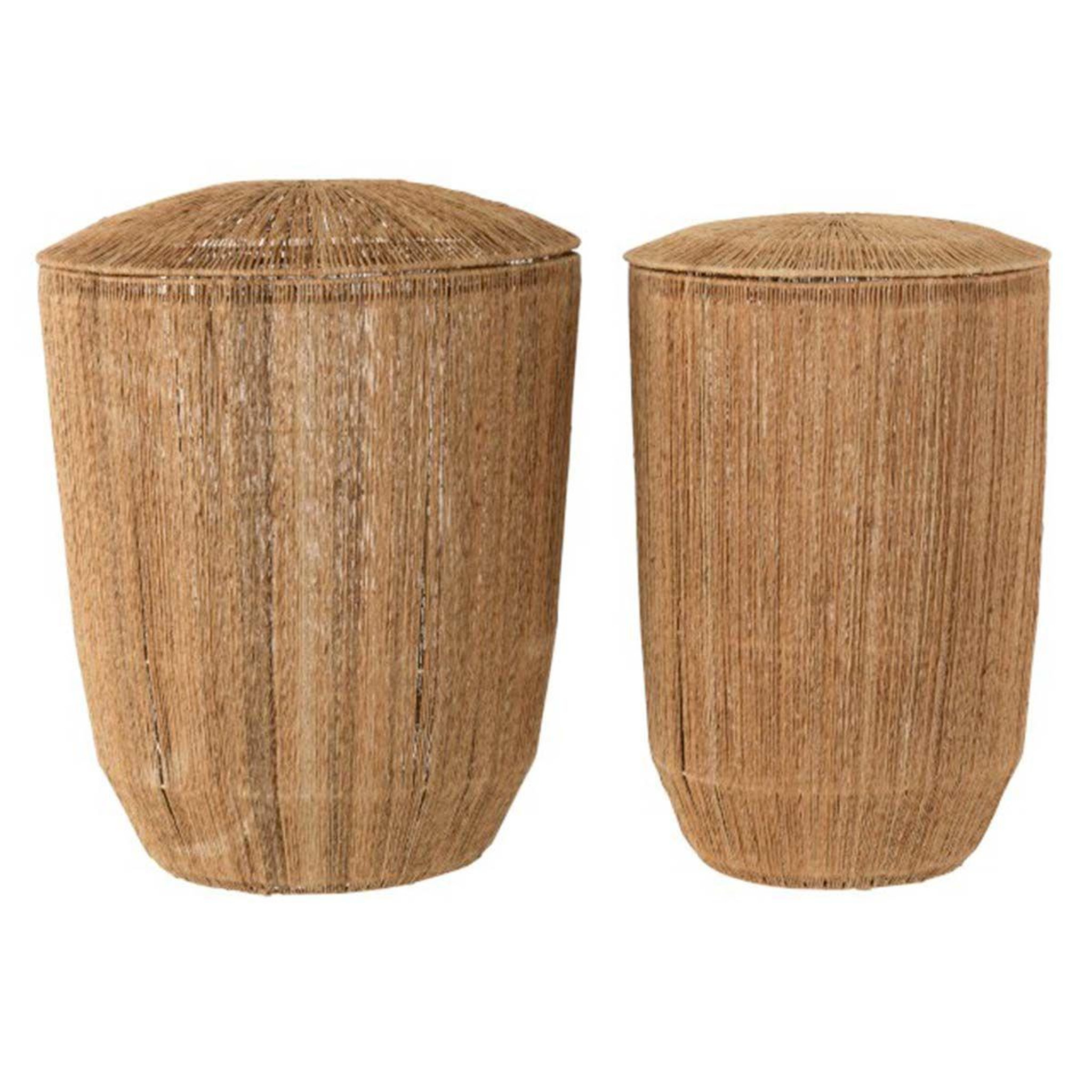 Voir la diapositive 3 : J-LINE Lot de 2 paniers en jute  dantya  58cm naturel
