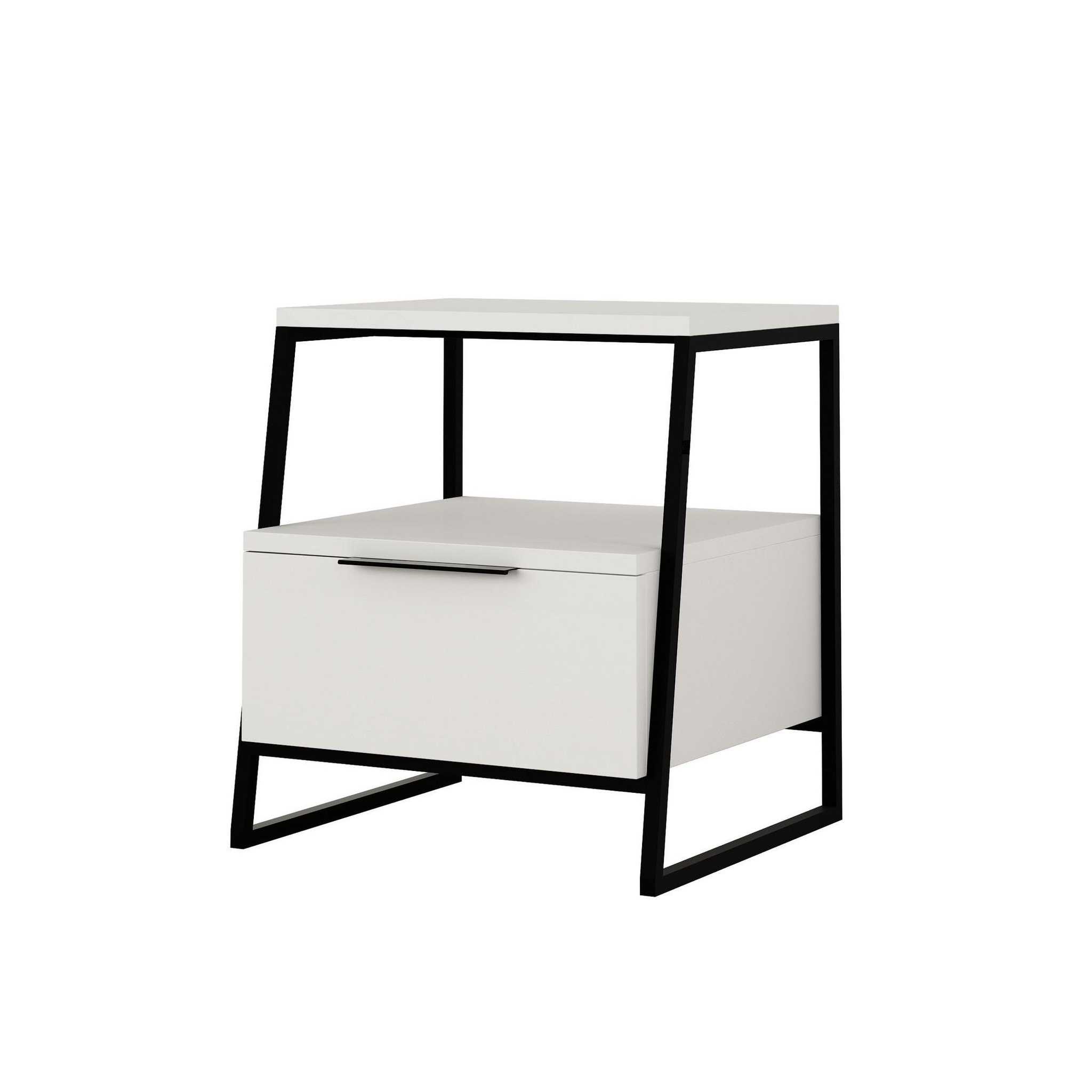 Habitat et Jardin Table de chevet en bois  pal  - 45 x 40 x 50 cm - blanc