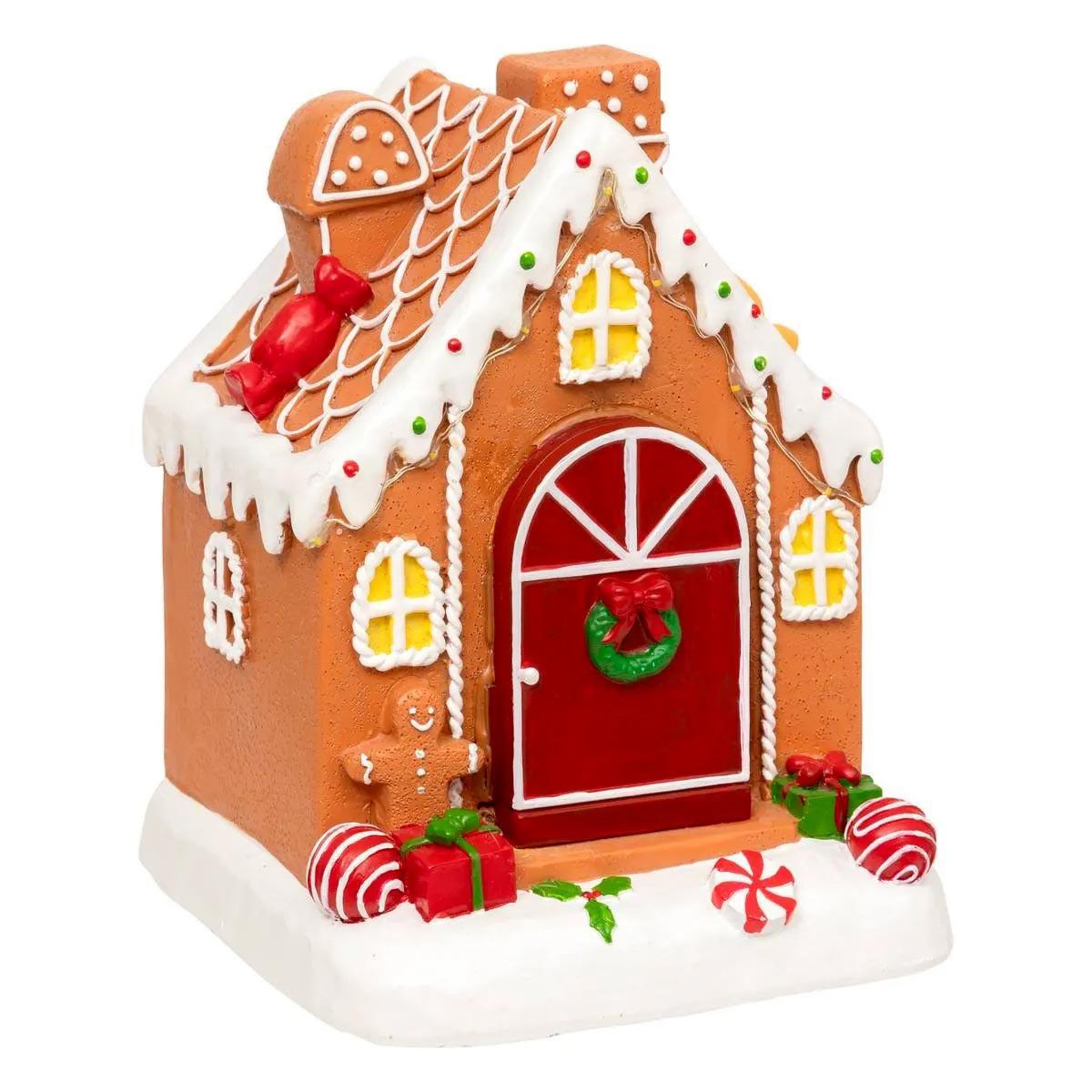Voir la diapositive 2 : FEERIC LIGHT & CHRISTMAS Village de noël lumineux  maison pain d'épice  16cm multicolore