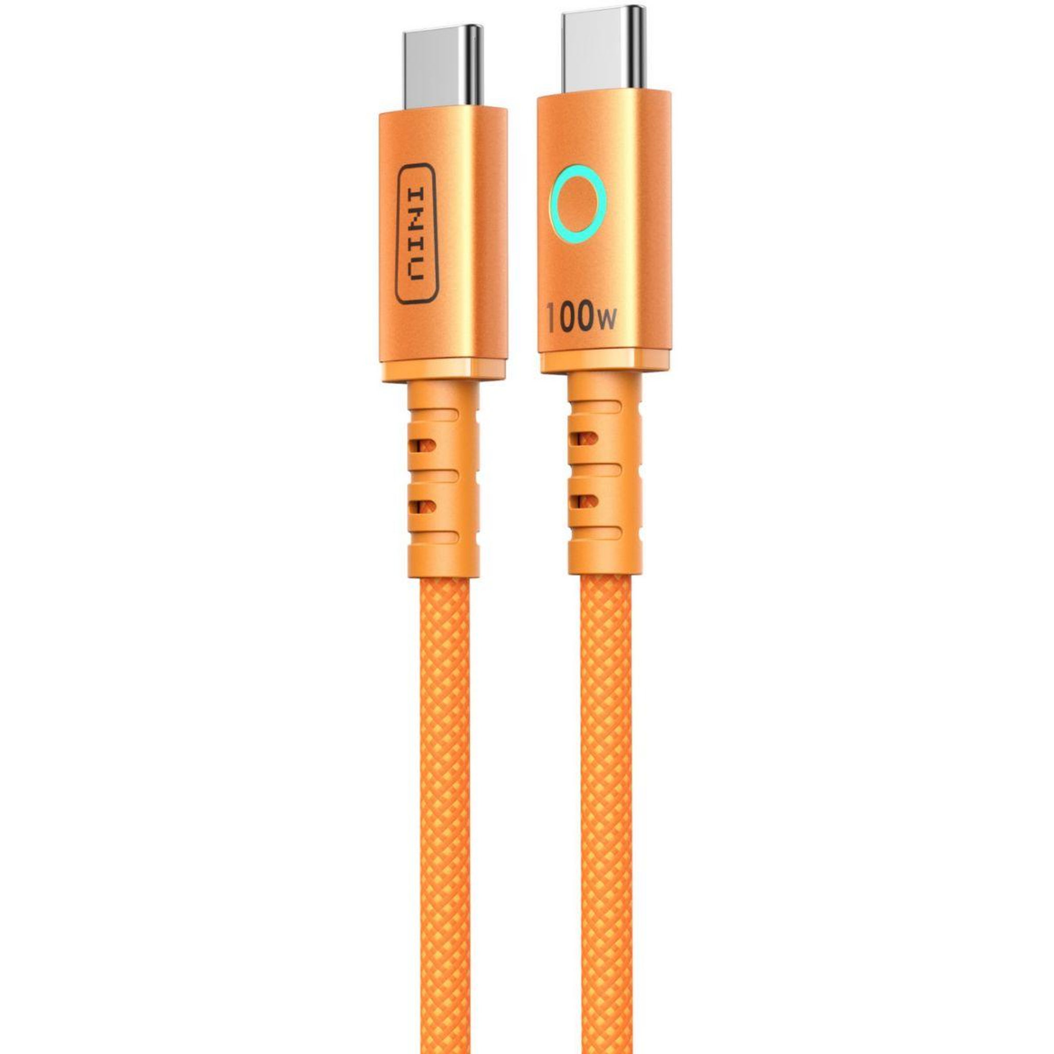 Voir la diapositive 3 : INIU Câble usb c 100w usb-c/usb-c 2m leopard orange