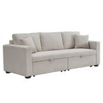 BEST MOBILIER Cyrus - canapé droit 3 places convertible en velours côtelé. Coloris disponibles : Gris, Bleu, Orange