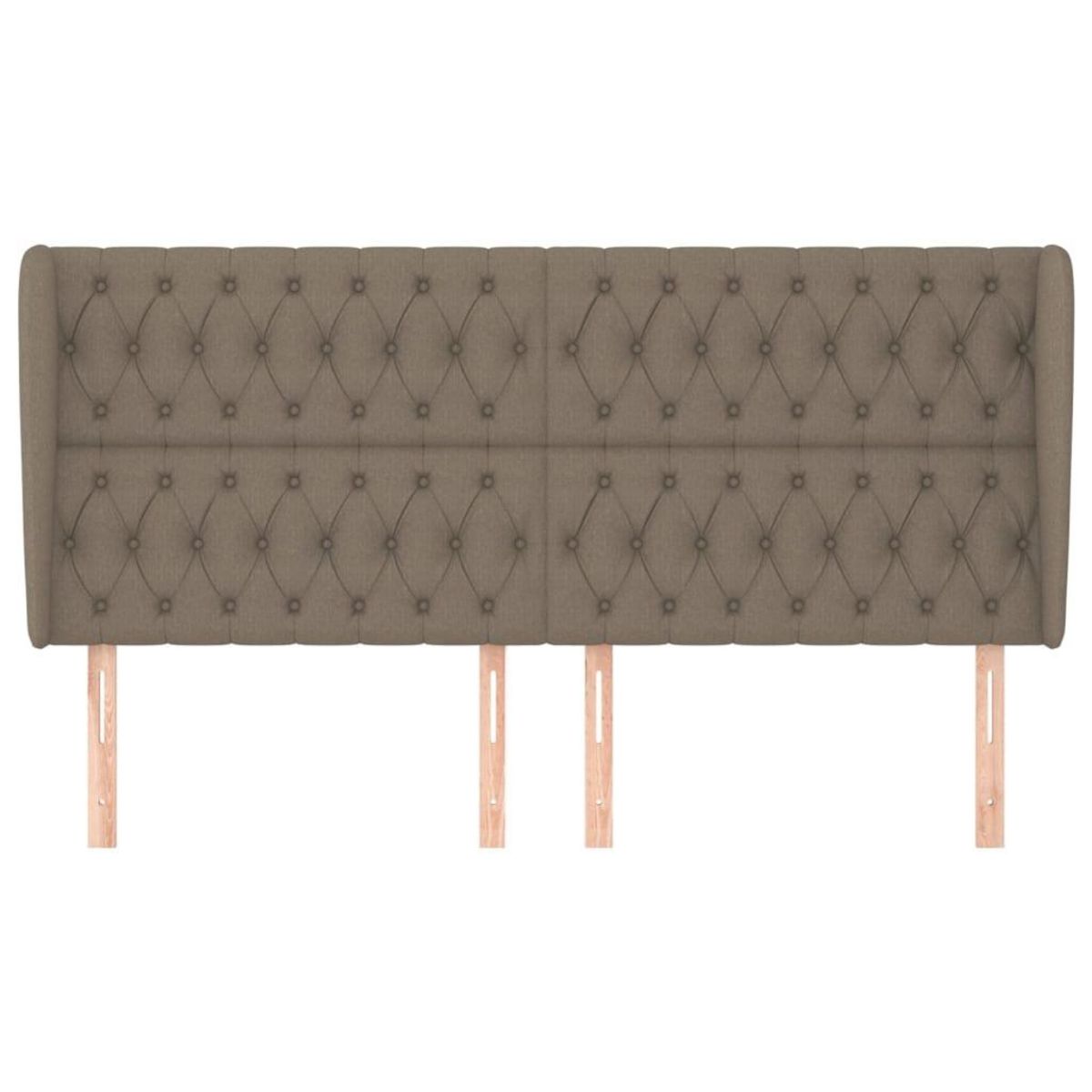 VIDAXL Tete de lit avec oreilles Taupe 203x23x118/128 cm Tissu