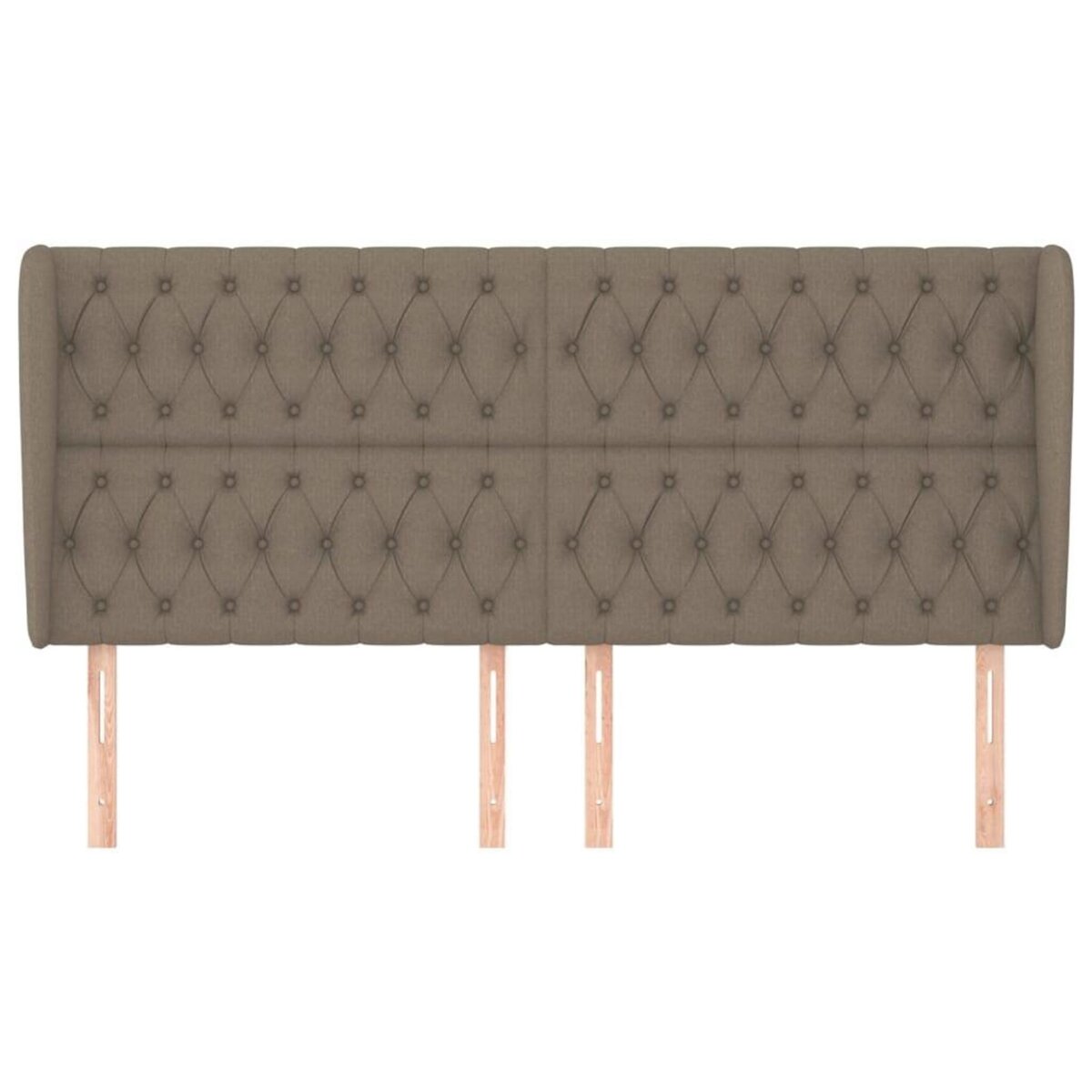 VIDAXL Tete de lit avec oreilles Taupe 203x23x118/128 cm Tissu