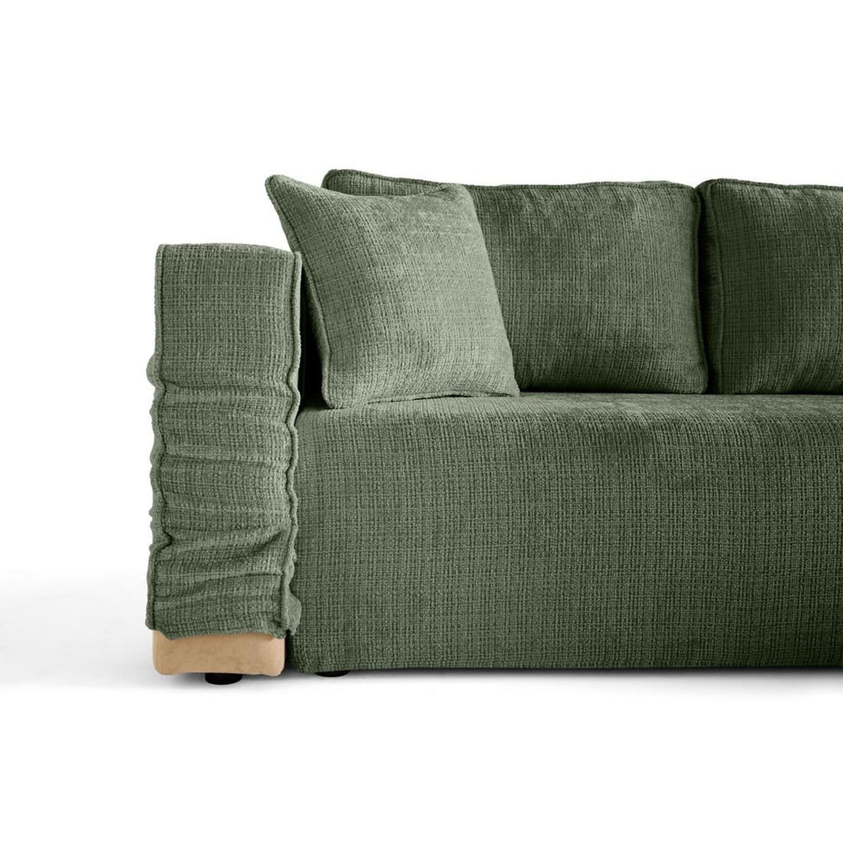 BEST MOBILIER Topaze - canapé d'angle déhoussable réversible 4 places en velours texturé