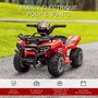 Voir la diapositive 4 : HOMCOM Quad buggy voiture électrique enfant 18-36 mois 6 V 2 Km/h max. effet lumineux métal PP rouge