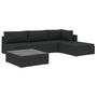 Voir la diapositive 2 : VIDAXL Salon de jardin 5 pcs avec coussins resine tressee noir