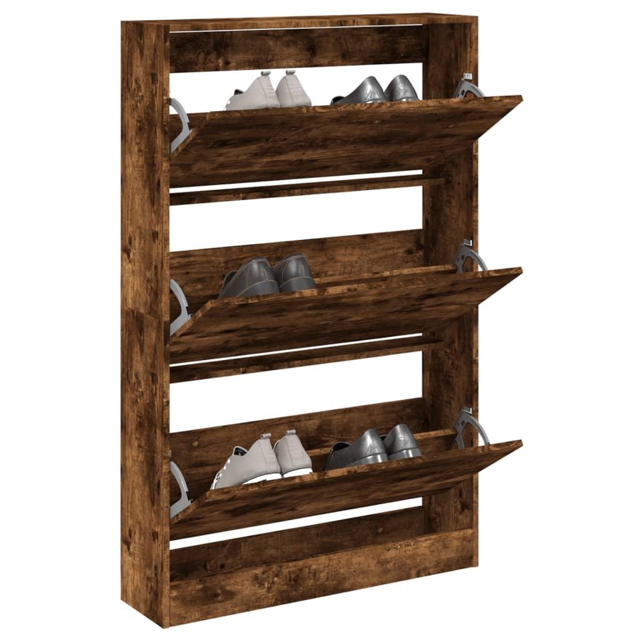 VIDAXL Armoire a chaussures chene fume 80x21x125,5 cm bois ingenierie