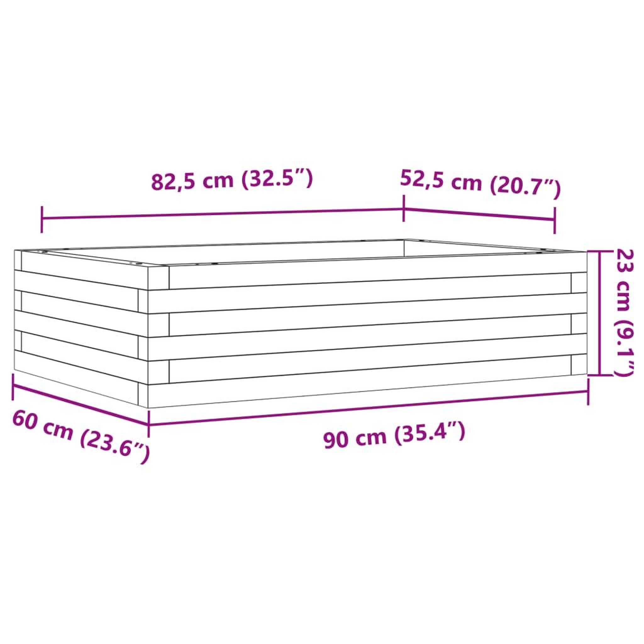Voir la diapositive 6 : VIDAXL Jardiniere blanc 90x60x23 cm bois de pin massif