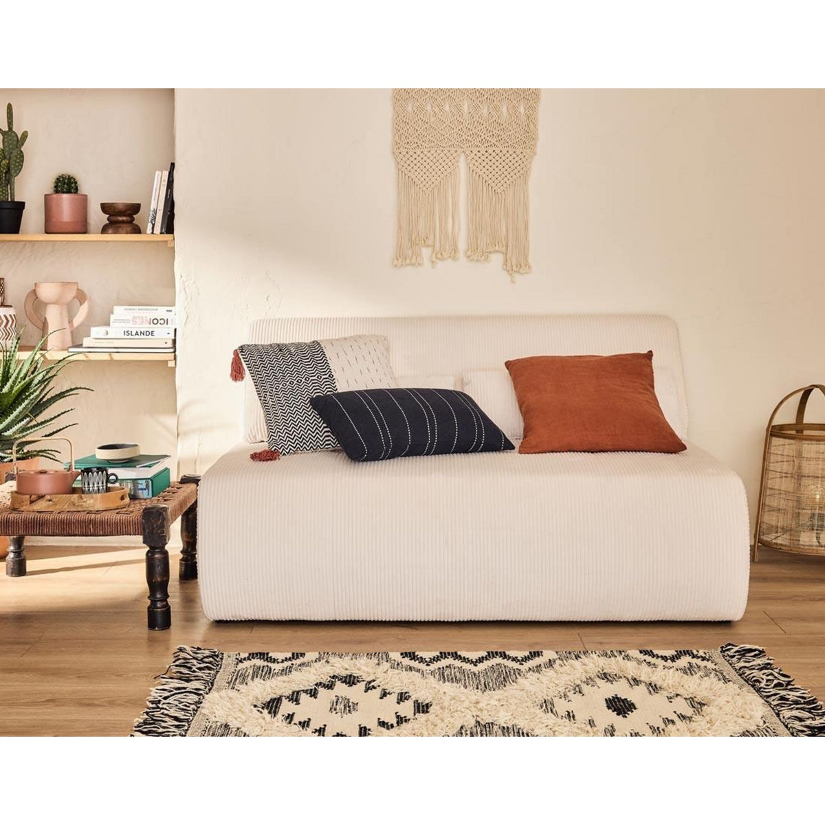 LISA DESIGN Onyx - canapé droit 2 places - en velours côtelé