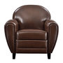 Voir la diapositive 1 : MAISON PAVANE Fauteuil marron en croute de cuir enduite-Club
