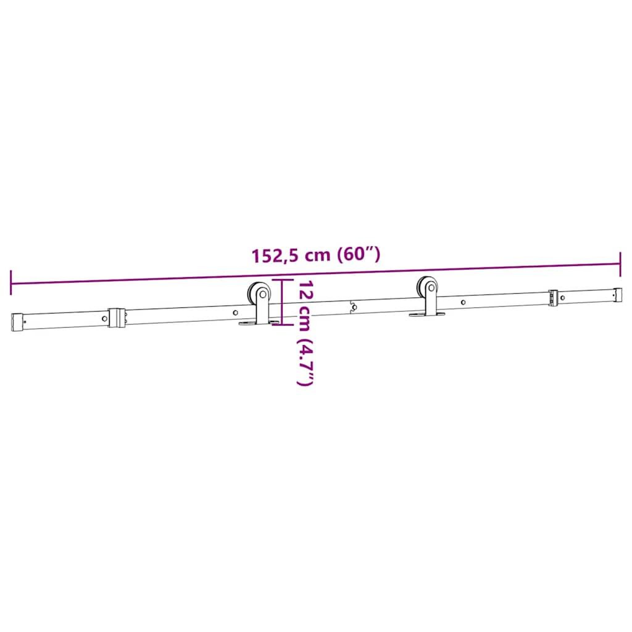 Voir la diapositive 6 : VIDAXL Kit de quincaillerie de porte coulissante 152,5 cm acier noir