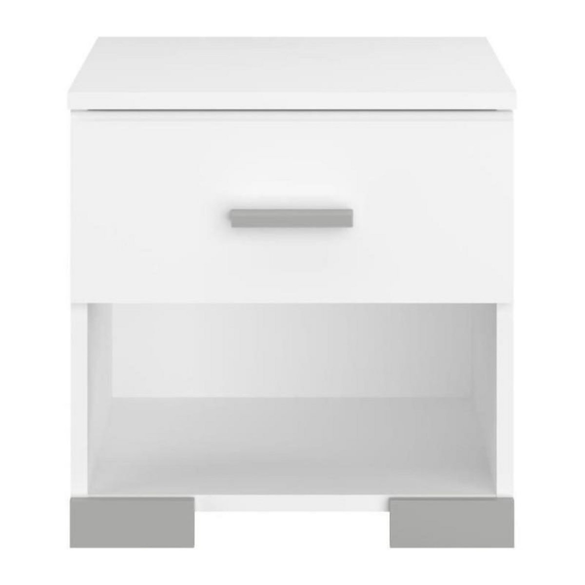 PARISOT Chambre complete ZODIAC : Lit 140x190 avec tiroir + Armoire 3 portes et 2 tiroirs + 2 chevets - Décor Blanc - PARISOT