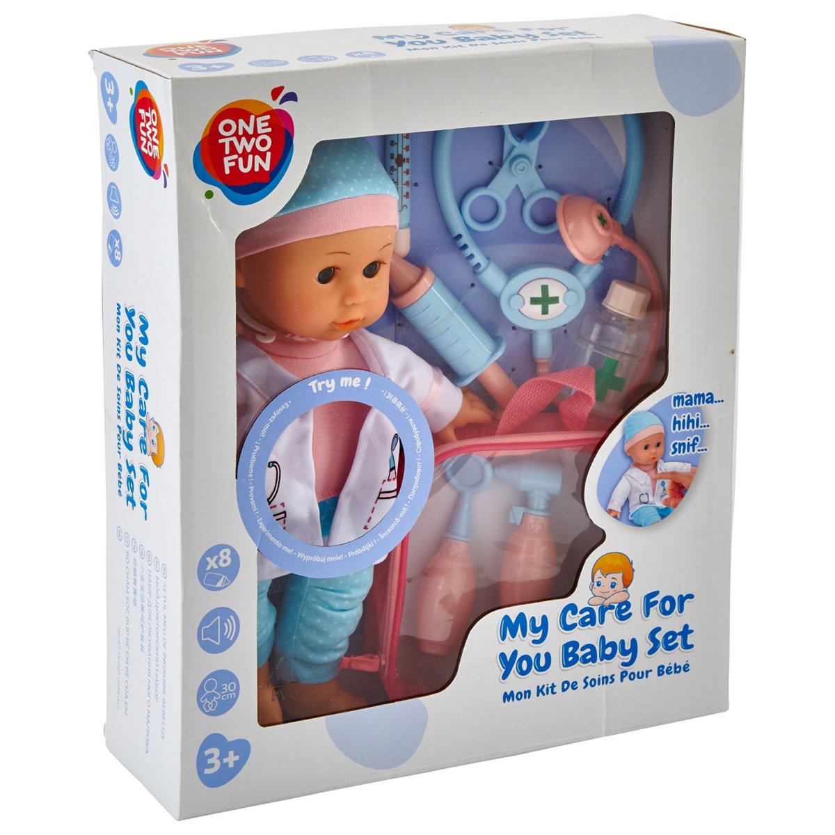 One Two Fun Coffret poupon 30 cm bébé docteur