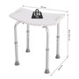 Voir la diapositive 3 : HOMCOM Siège de douche réglable en hauteur tabouret de douche ergonomique pieds antidérapants charge max. 136 Kg alu HDPE blanc