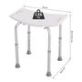 Voir la diapositive 3 : HOMCOM Siège de douche réglable en hauteur tabouret de douche ergonomique pieds antidérapants charge max. 136 Kg alu HDPE blanc