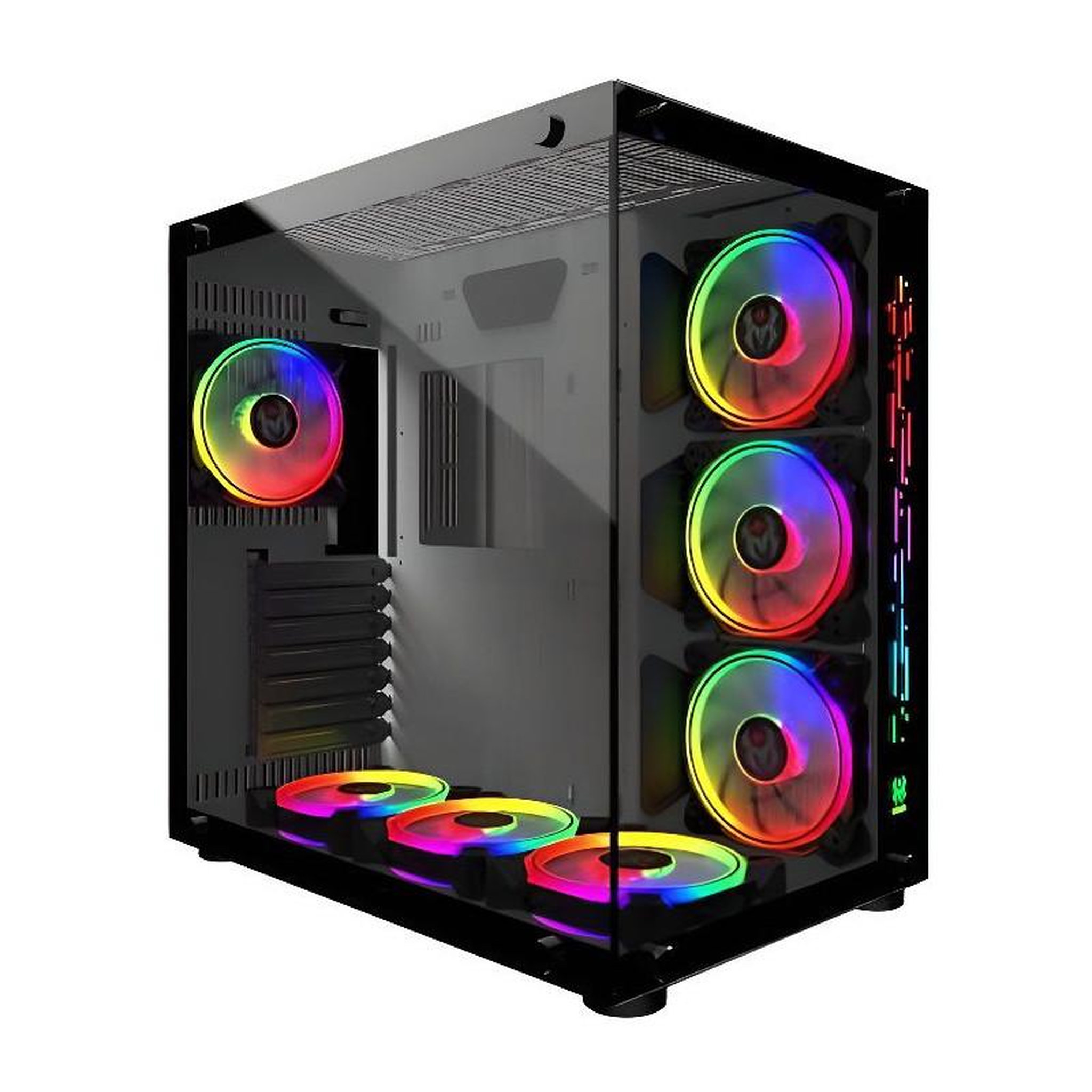 MRED MRED - Boîtier PC Gamer ATX - Blanc RGB Crystal Sea