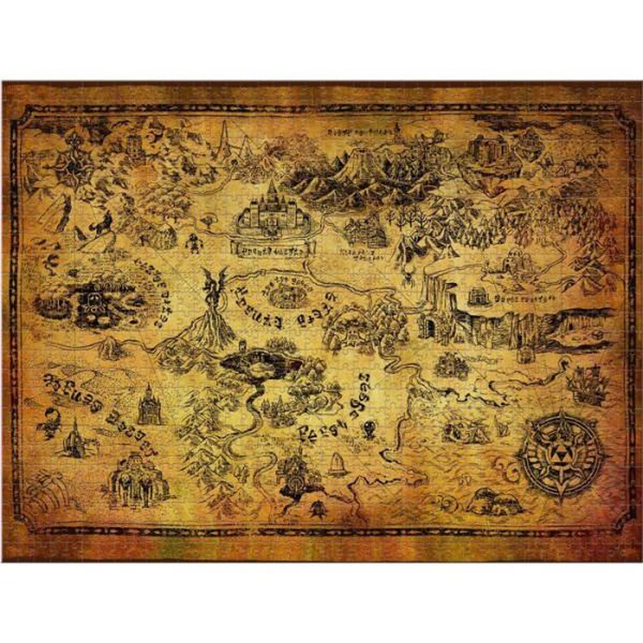 Voir la diapositive 3 : Winning Moves Puzzle adulte 1000 pièces – Thème Zelda Hyrule – Winning Moves
