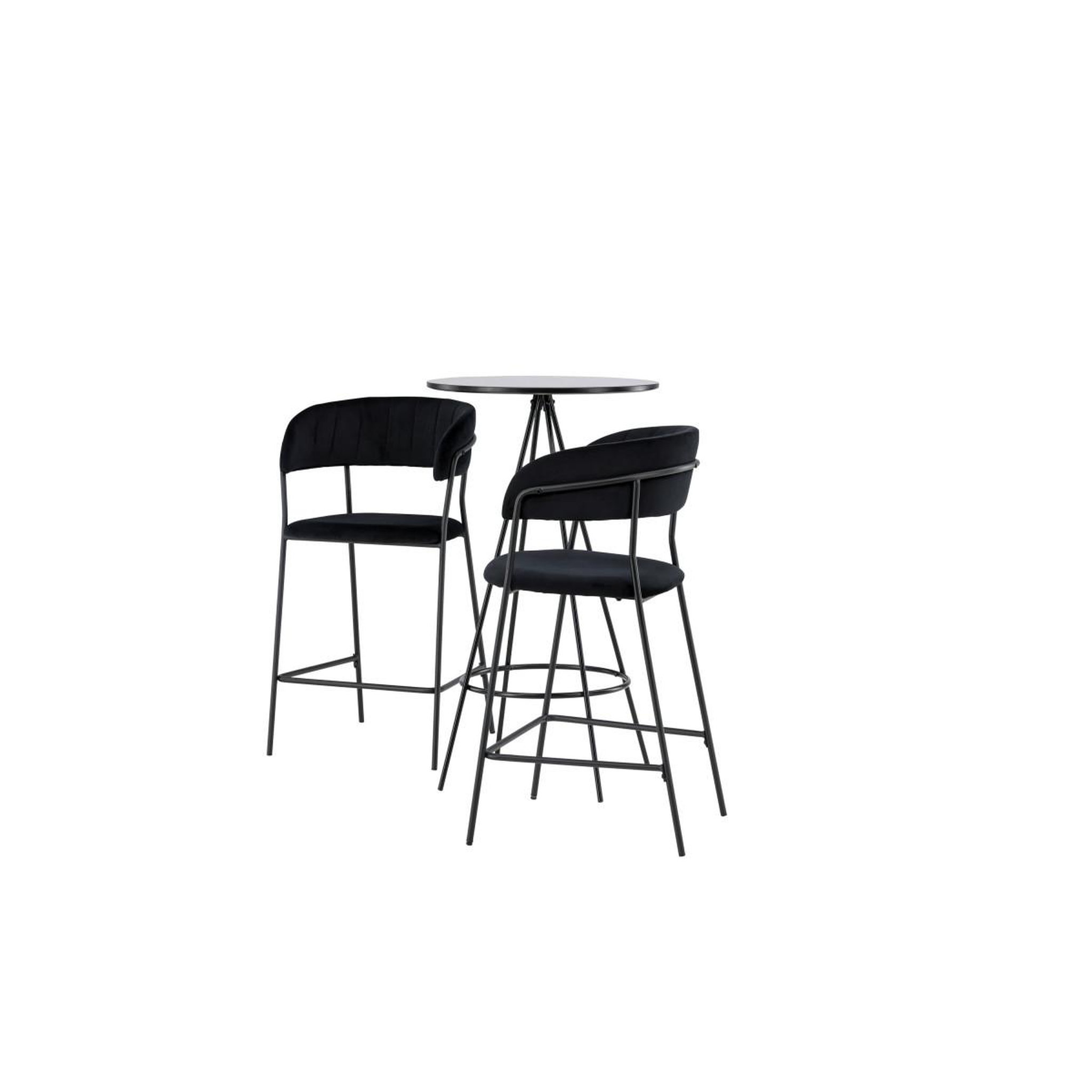 Voir la diapositive 3 : Paris Prix Ensemble Table de Bar & 2 Chaises  Bistro & Lui  105cm Noir