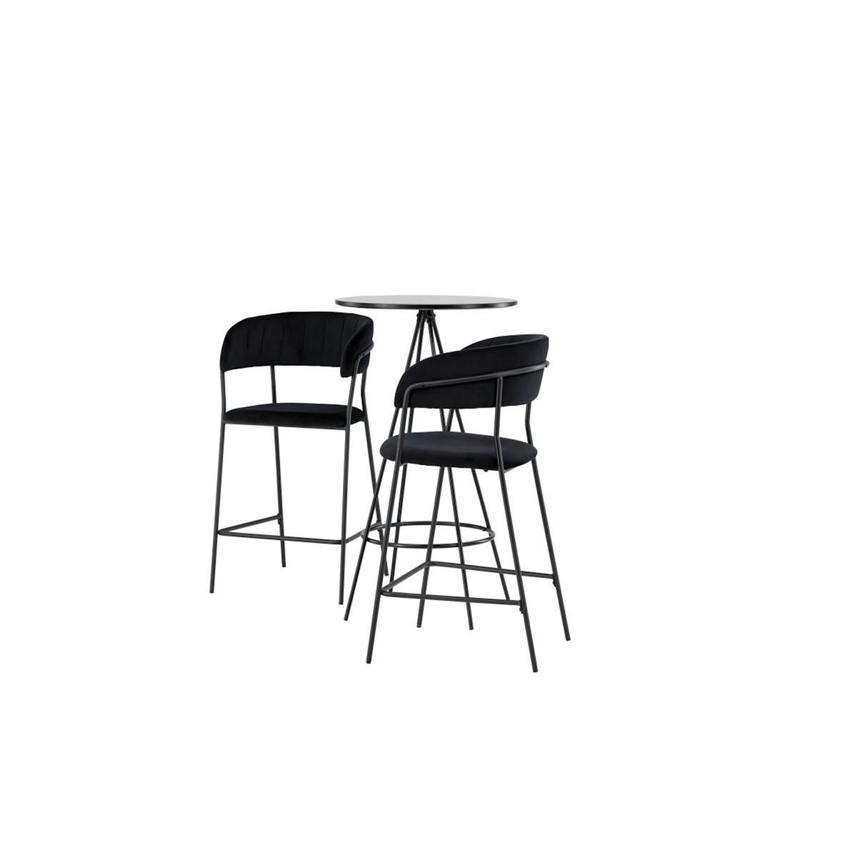 Paris Prix Ensemble Table de Bar & 2 Chaises  Bistro & Lui  105cm Noir