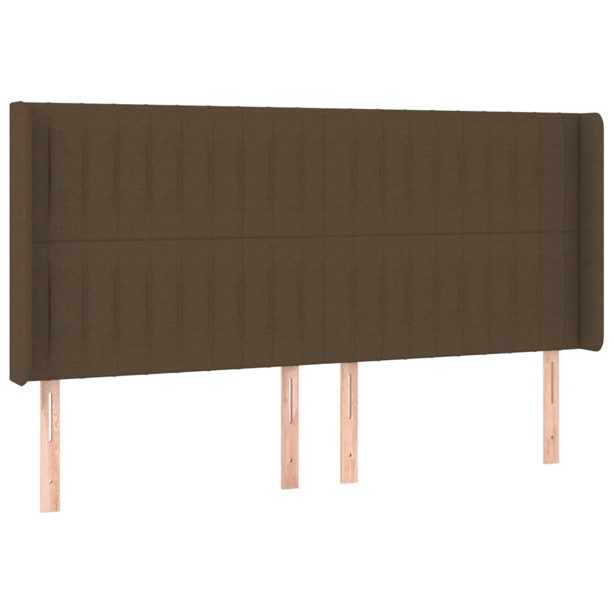 Voir la diapositive 2 : VIDAXL Tete de lit avec oreilles Marron fonce 203x16x118/128 cm Tissu