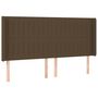 Voir la diapositive 2 : VIDAXL Tete de lit avec oreilles Marron fonce 203x16x118/128 cm Tissu
