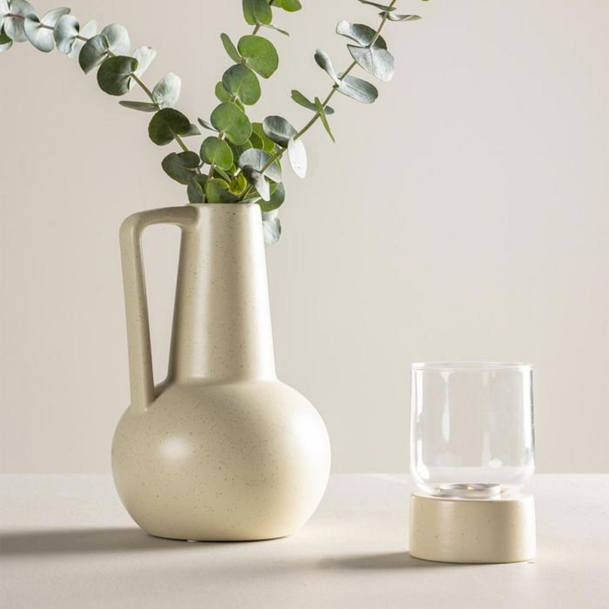 Paris Prix Vase Design en Céramique  Lane  22cm Beige & Noir