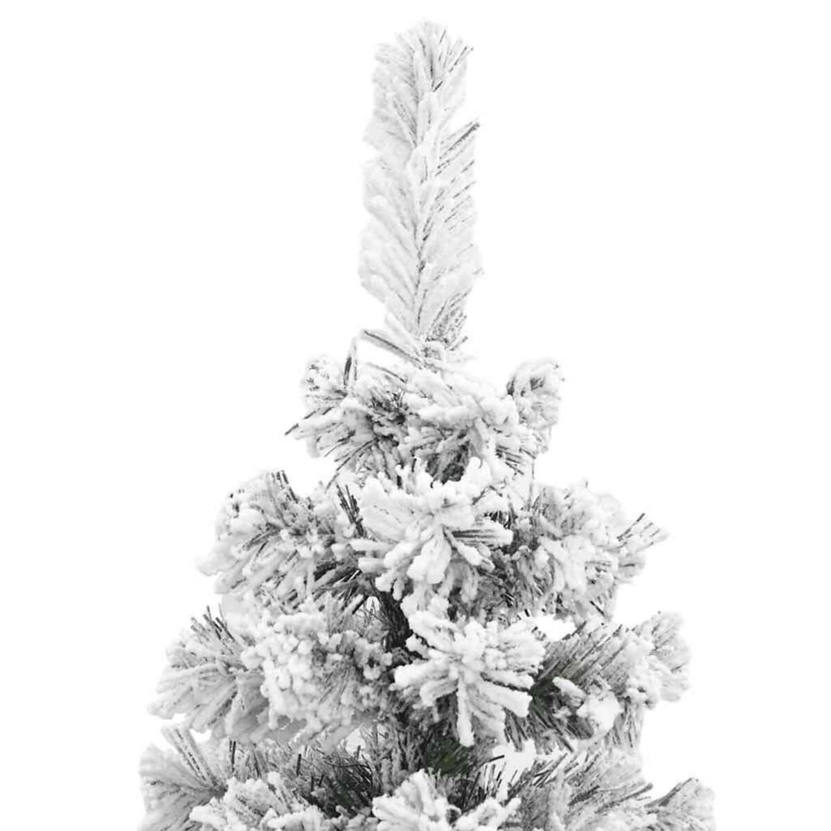 VIDAXL Sapin de Noël artificiel mince flocon de neige vert 150 cm PVC