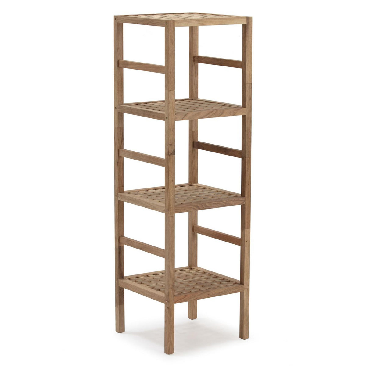 VS VENTA-STOCK Étagère Alam en bois de noyer, hauteur 117,5 cm avec 4 niveaux