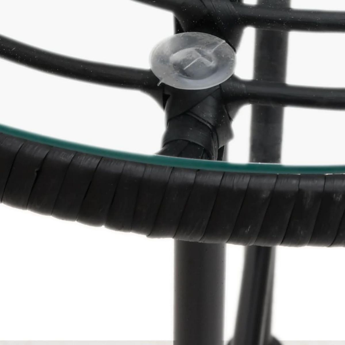 VIDAXL Table de salle a manger Noir Ø80 cm Verre trempe et acier