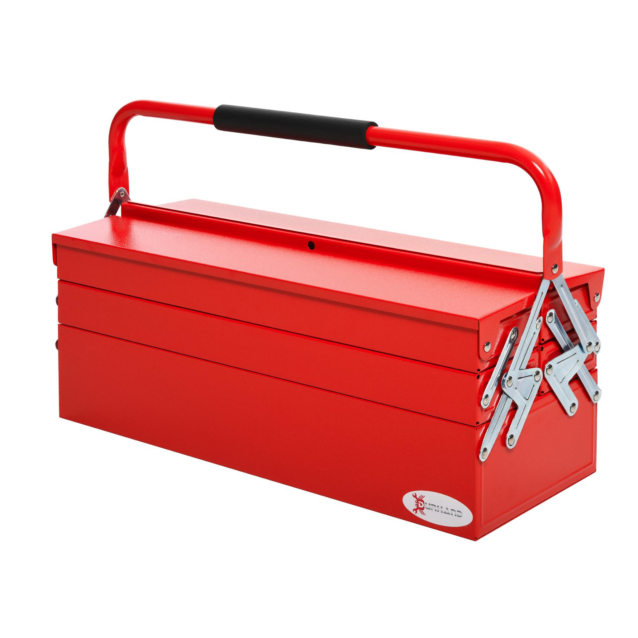 Voir la diapositive 1 : HOMCOM Homcom boite à outils métallique - coffret à outils - caisse à outils 3 niveaux 5 plateaux rétractables - tôle acier rouge