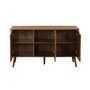 Voir la diapositive 6 : SWEEEK Buffet de rangement effet bois de noyer 3 portes et 3 étagères.  buffet bas. 120cm