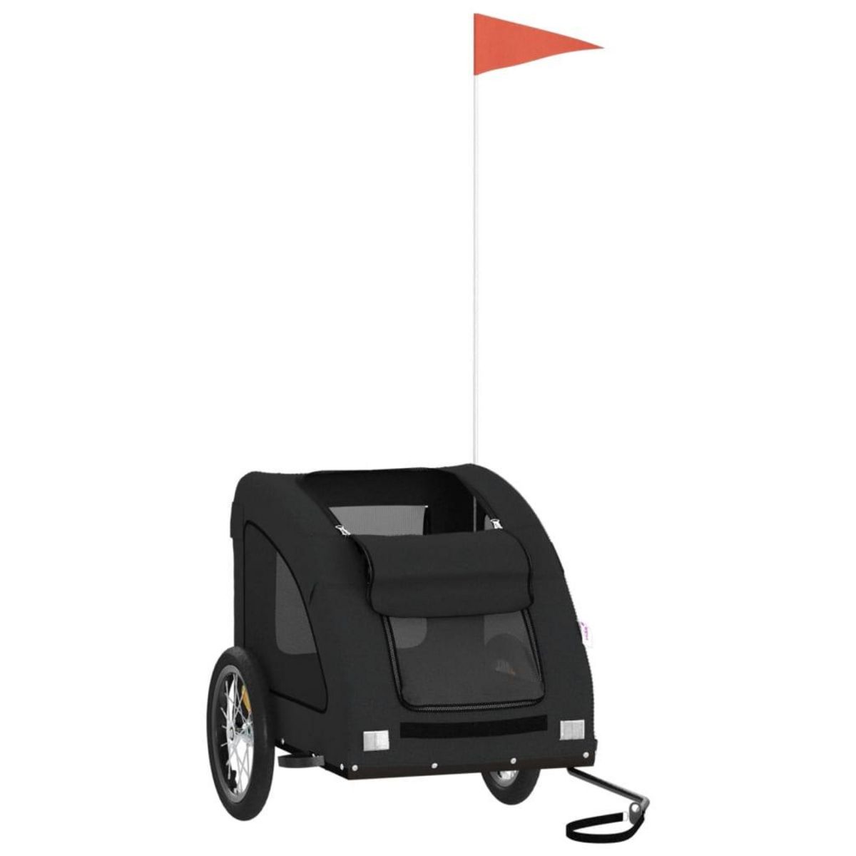 VIDAXL Remorque de velo pour animaux de compagnie noir