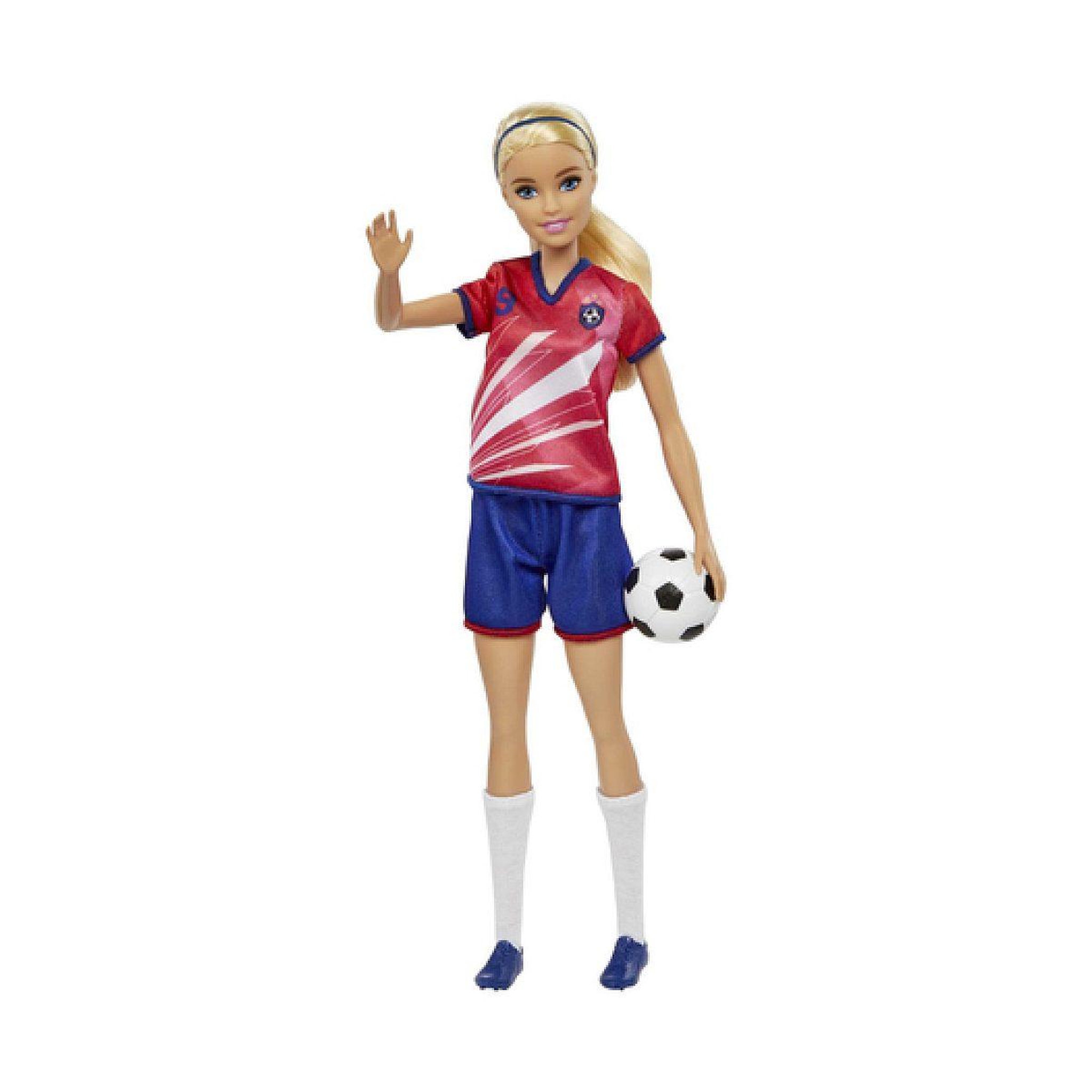 Voir la diapositive 4 : MATTEL Poupee barbie footballeuse blonde