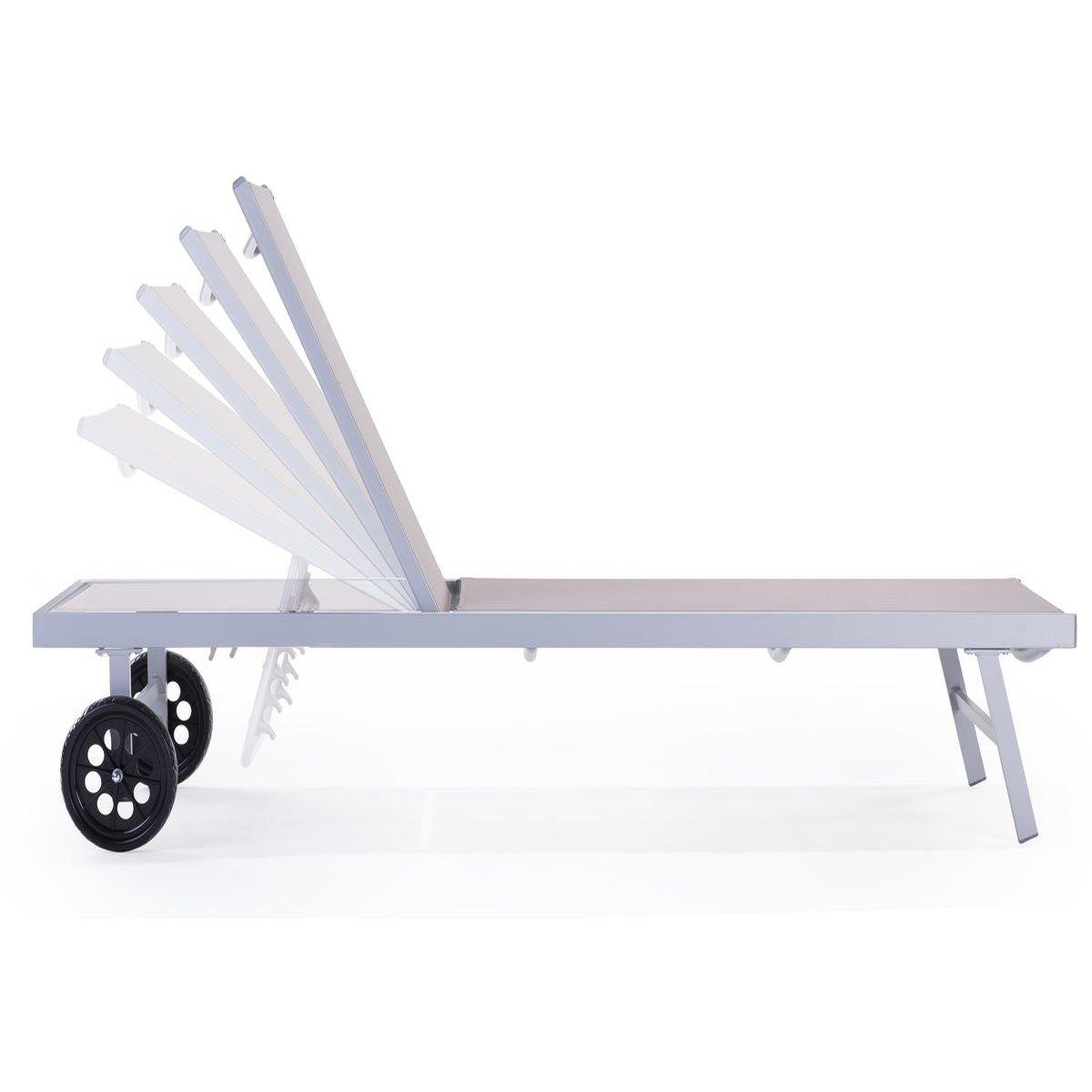 Voir la diapositive 2 : Habitat et Jardin Bain de soleil en aluminium et textilène  Bella  - Phoenix - Taupe - Lot de 2