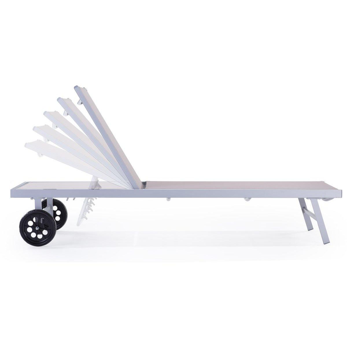 Habitat et Jardin Bain de soleil en aluminium et textilène  Bella  - Phoenix - Taupe - Lot de 2