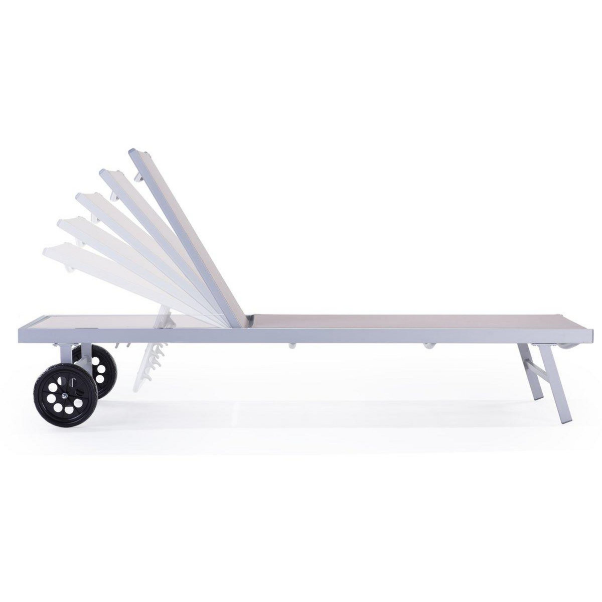 Habitat et Jardin Bain de soleil en aluminium et textilène  Bella  - Phoenix - Taupe - Lot de 2