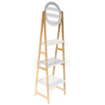 The Home Deco Factory Etagère de salle de bain design scandi Copenhague - L. 43 x H. 163 cm - Blanc