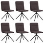 Voir la diapositive 2 : VIDAXL Chaises a manger lot de 6 marron fonce tissu
