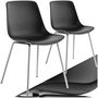 Voir la diapositive 1 : tectake Chaises en plastique grande coupe en plastique noir/gris chrome Lot de 2