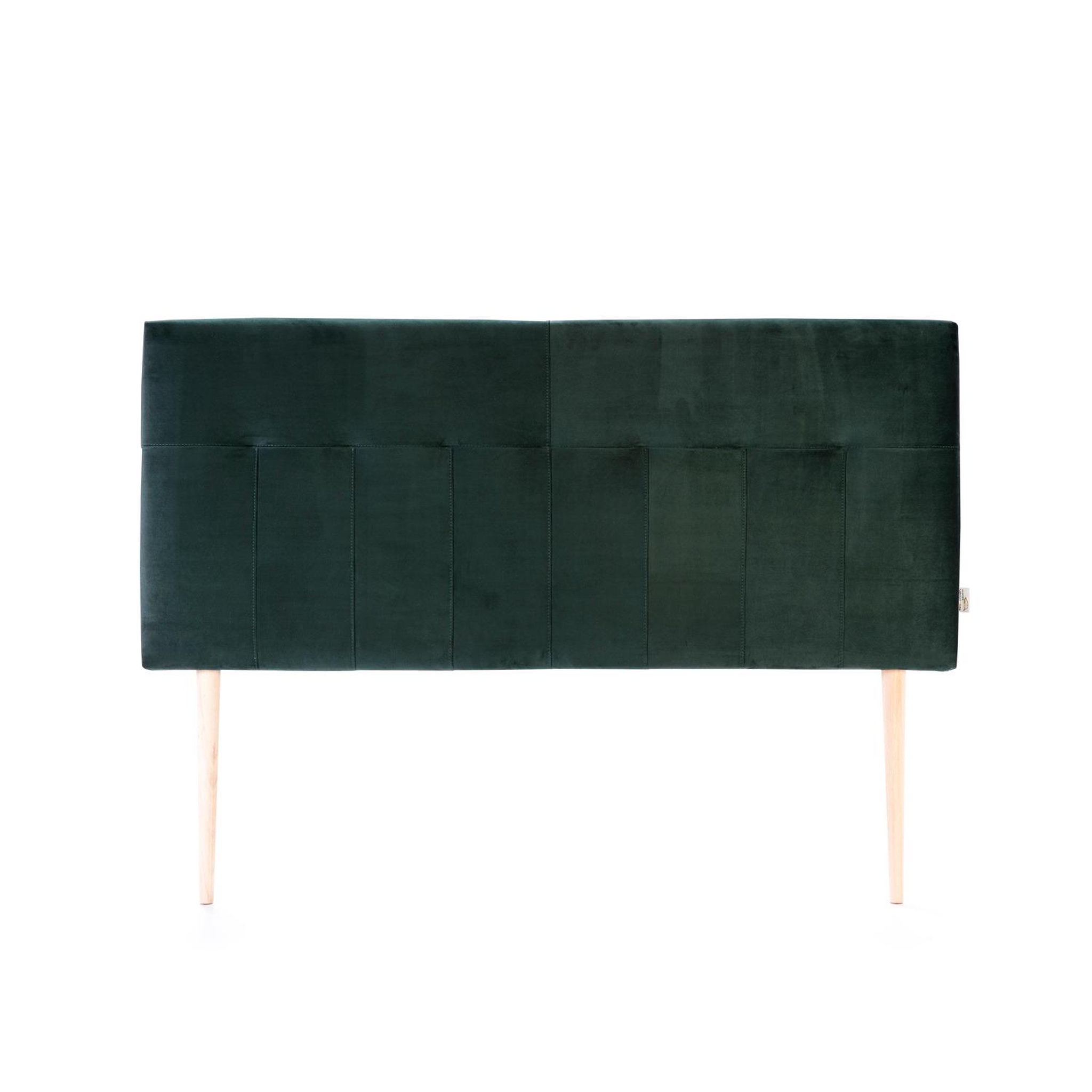 Voir la diapositive 3 : MARCKONFORT Tête de lit tapissée Napoles 160x100 cm Vert, Velours, Pieds en Bois