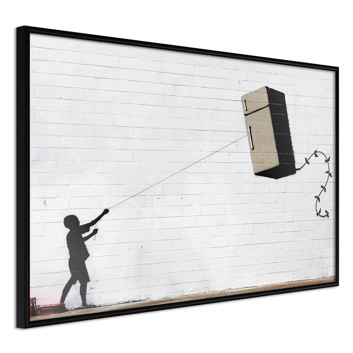 Paris Prix Affiche Murale Encadrée  Banksy Fridge Kite